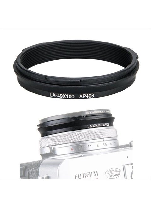 49mm Metal Lens Filter Adapter Ring for Fujifilm Fuji X100V X100F X100T X100S X100 X70 Camera & Wide Conversion Lens WCL-X100 II Installing UV CPL ND Filter Lens Cap Replace Fujifilm AR-X100 Black