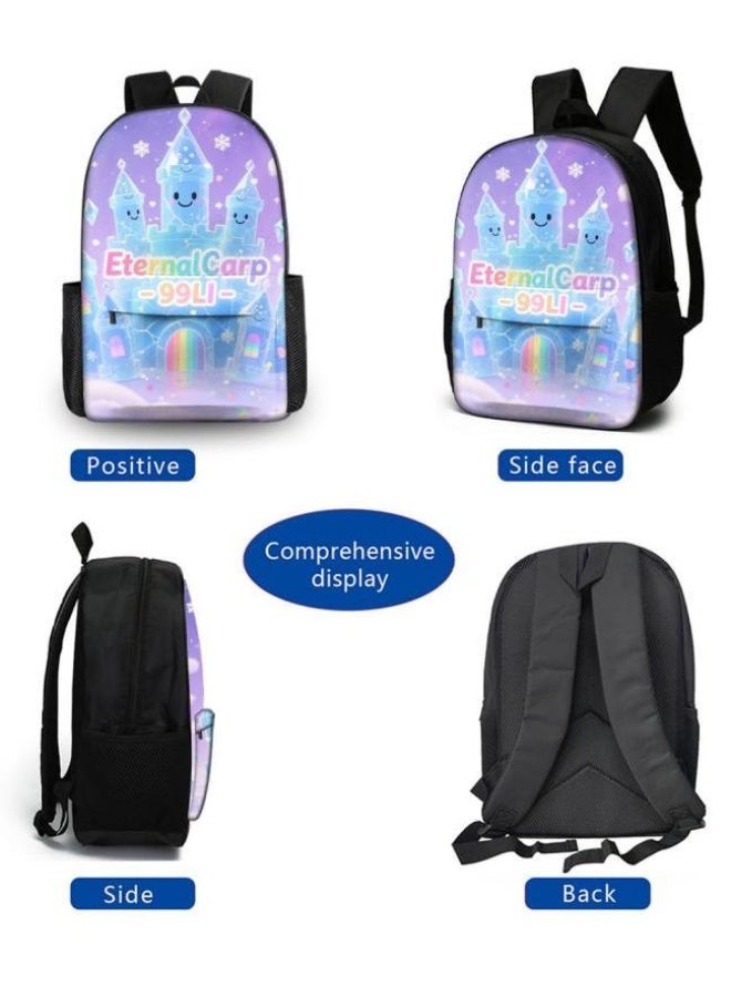 Bright Li Fire Shoulder + handbag + stationery bag | Cartoon bag three-piece set, easy to cope with various occasions (students, children, friends outing, mountain climbing, going to school, etc.) | Back to school season/festival gifts - 12 - Image 3