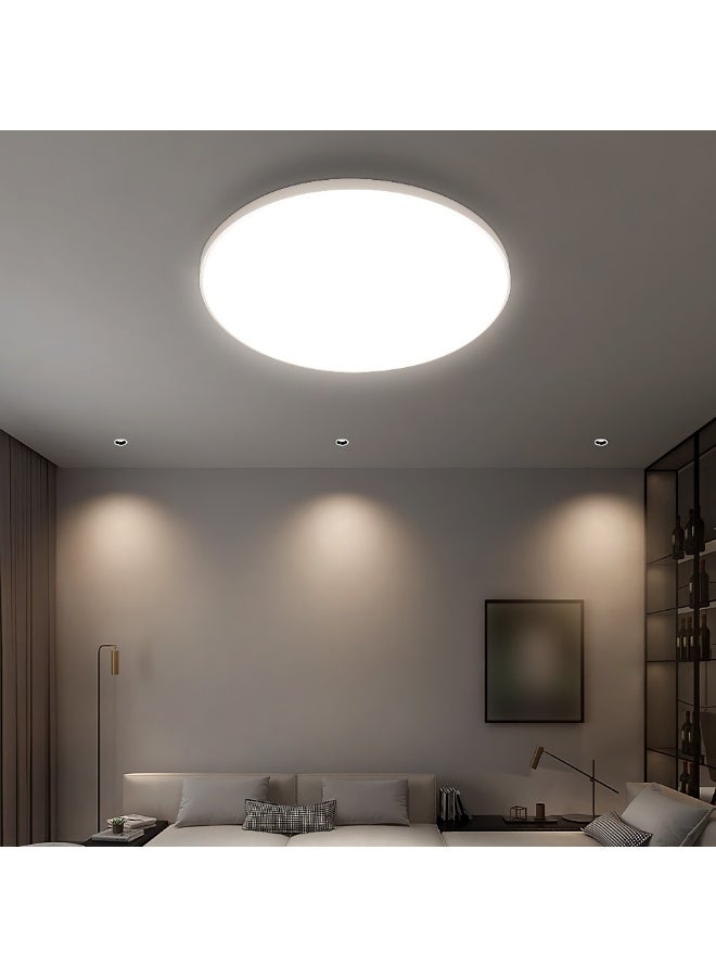 Hummer Circular silver ceiling chandelier, multi-colored radiance (solar + yellow + white), practical design and bright lighting, diameter 30 cm, 15 watts - Image 1