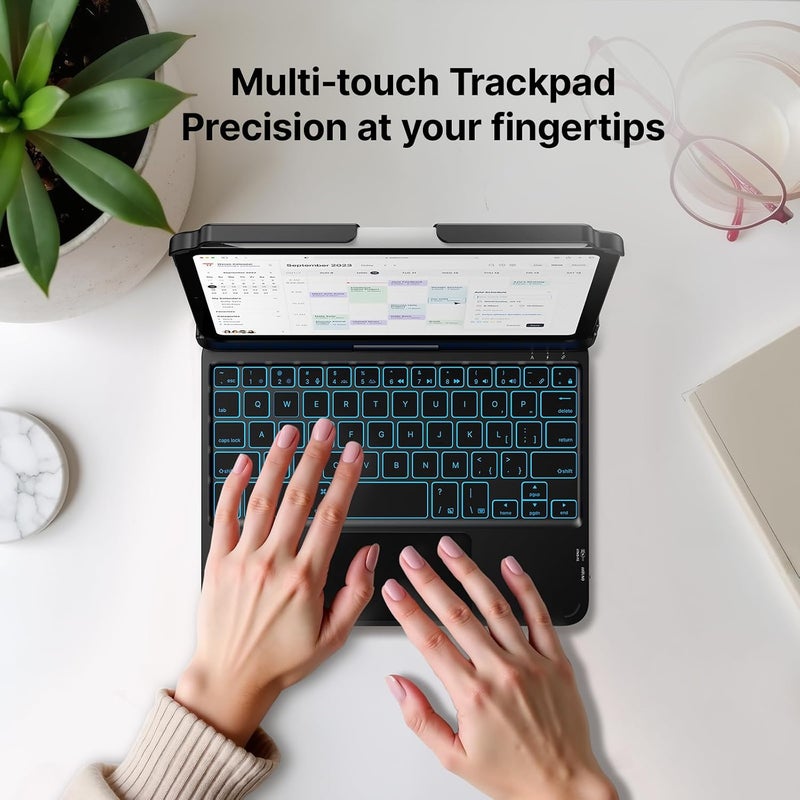 typecase حقيبة لوحة مفاتيح - لأجهزة iPad mini 7 (2024) و Mini 6 (2021) - حقيبة لوحة مفاتيح لاسلكية لجهاز iPad mini الجيل السابع 8.3 بوصة، مع لوحة مفاتيح بإضاءة خلفية بـ 10 ألوان - Image 5
