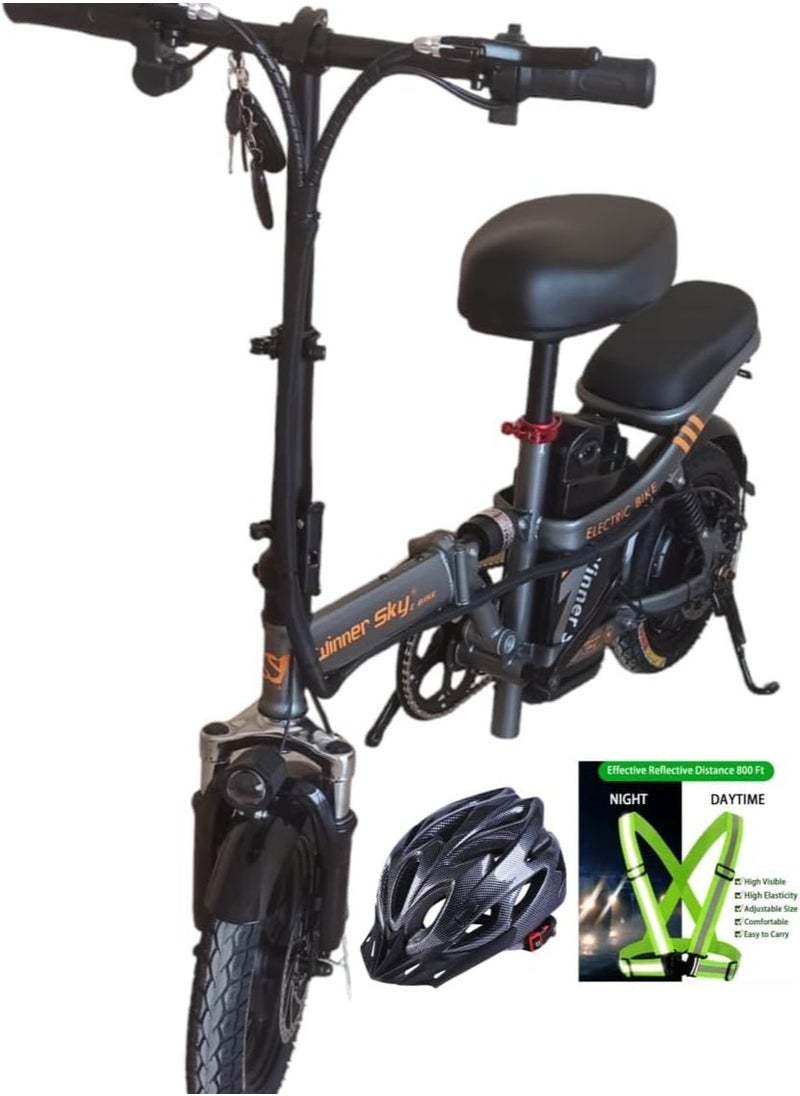Winner Sky Sky Electric Scooter (K11) 500W 48V 13Ah, 30Km Long Range With Two Seats This Amazing Next Generation E Scooter Comes With Free Helmet,Mobile Holder And Safety Belt (Unisex Adults,Youth)  - Image 2