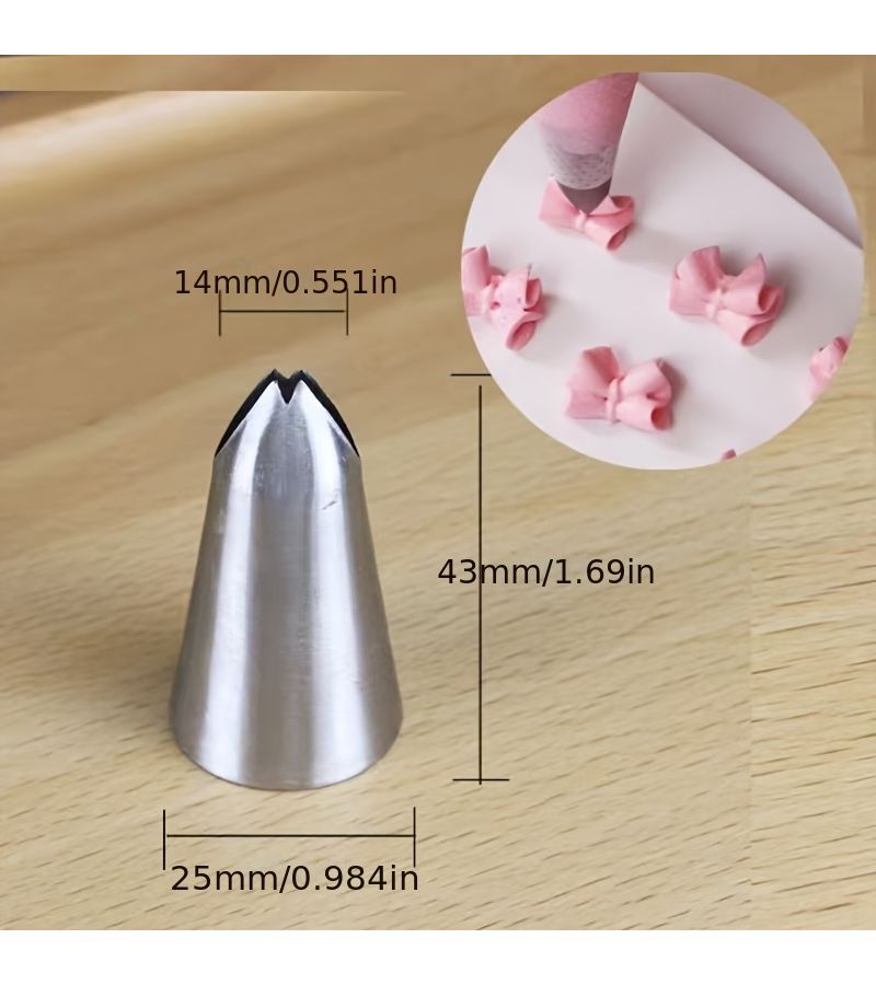 Silver Leaf Shaped 8 Piece Baking Set With Cream Bag Converter - Image 3