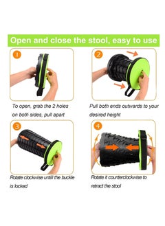 JAJEEK 2023 Upgraded Portable Collapsible Folding Stool – Retractable Telescoping Foldable Camping Stool for Adults, Outdoor Fishing, Hiking, Travel, Gardening, BBQ (Green, One Size)  - Image 4
