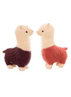 ZCM-HAPPY 2 Piece Alpaca Doll Plush Toy No Chemical and Antibacterial Cute Soft 28cm  - Image 1