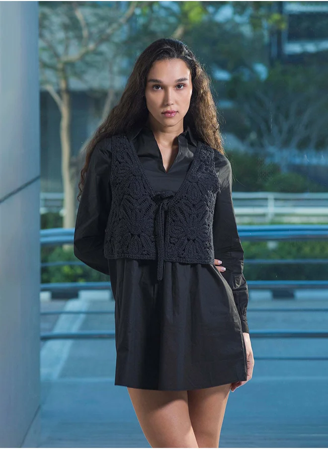 Virgio VIRGIO 100% Cotton Shirt Dress With Vest Layer