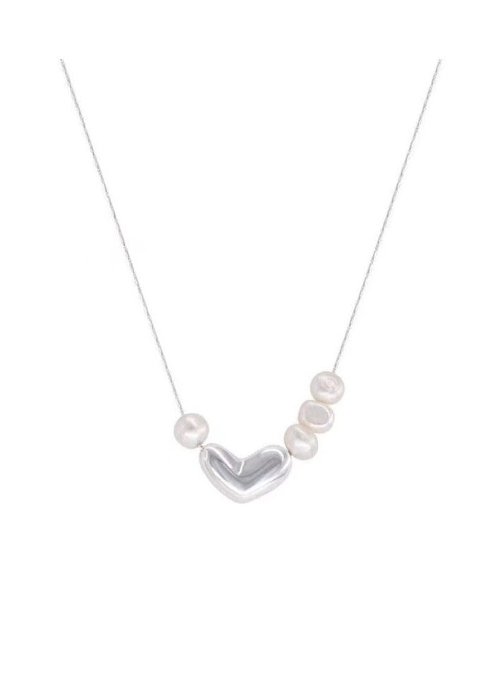 Goolsky Heart & Pearl Pendant Necklace – Romantic Gift Jewelry for Women, Dainty & Elegant  - Image 1