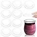 Hoolerry 10 Pcs Yogurt Jar Lids Set 2.64 Inch Clear Plastic Food Storage Replacement Lids Covers Compatible with Oui - Image 2