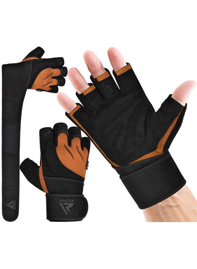 Rdx قفازات رفع الأثقال مع دعم المعصم، أحزمة معصم بطول 50 سم، حماية راحة اليد المبطنة المضادة للانزلاق، قبضة تنفسية لصالة الألعاب الرياضية لتدريب اللياقة البدنية، رفع الأثقال، كمال الأجسام للرجال والنساء - Image 1