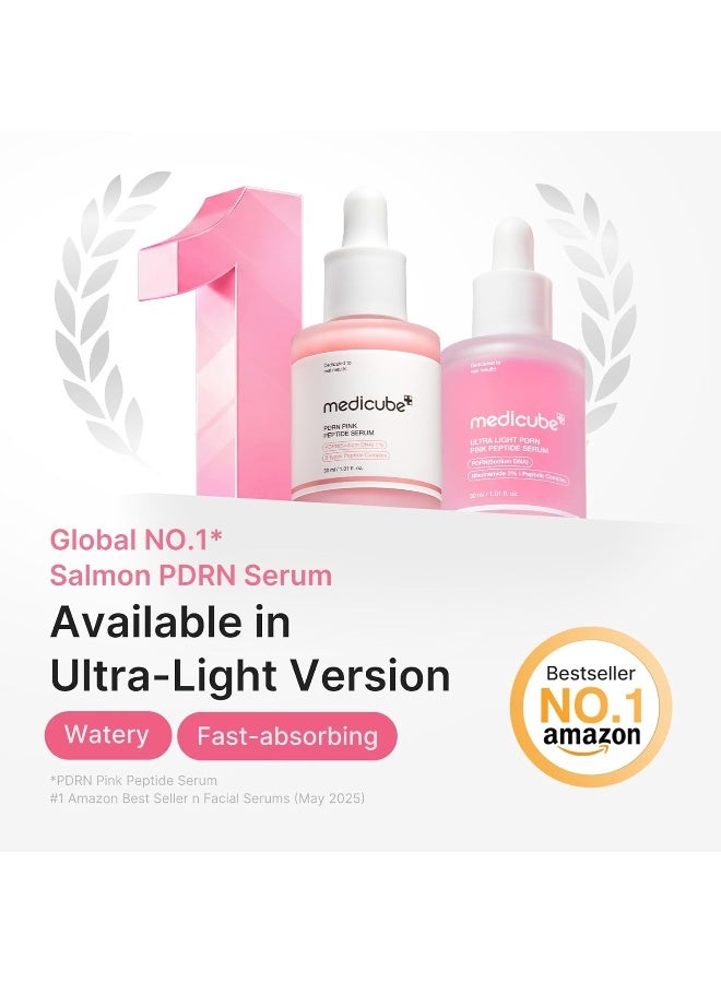 Medicube PDRN Pink Peptide Serum with Salmon DNA | Ultra Light Hydrating Serum with Hyaluronic Acid | Fast-Absorbing Glow Care for Skin Clarity | Korean Skincare, 1.01 fl. Oz - Image 2