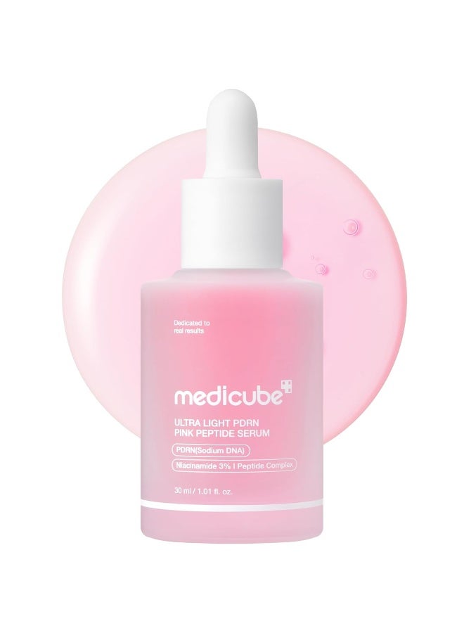 Medicube PDRN Pink Peptide Serum with Salmon DNA | Ultra Light Hydrating Serum with Hyaluronic Acid | Fast-Absorbing Glow Care for Skin Clarity | Korean Skincare, 1.01 fl. Oz - Image 1