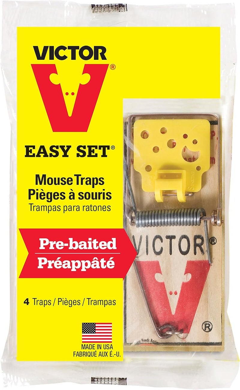 Victor Wood Mouse Trap, Pack of 4, M033 - Prebaited for Effective Rodent Control - Image 2