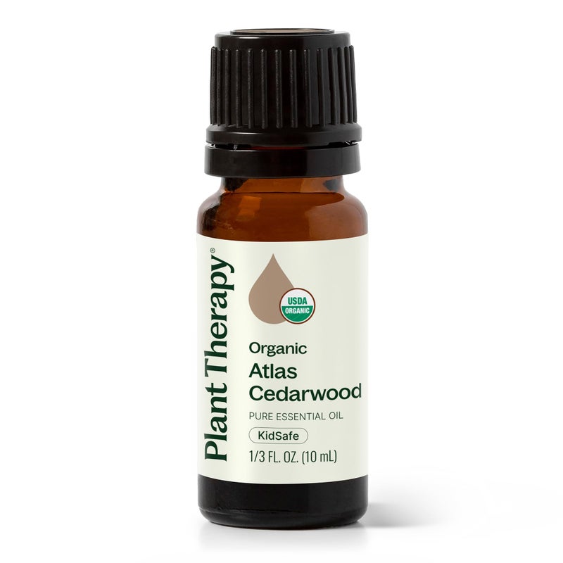 Plant Therapy Organic Atlas Cedarwood Essential Oil 100% Pure, USDA Certified Organic, Undiluted, Natural Aromatherapy for Diffusion, Skin, and Hair, Therapeutic Grade 10 mL (1/3 oz) - Image 1
