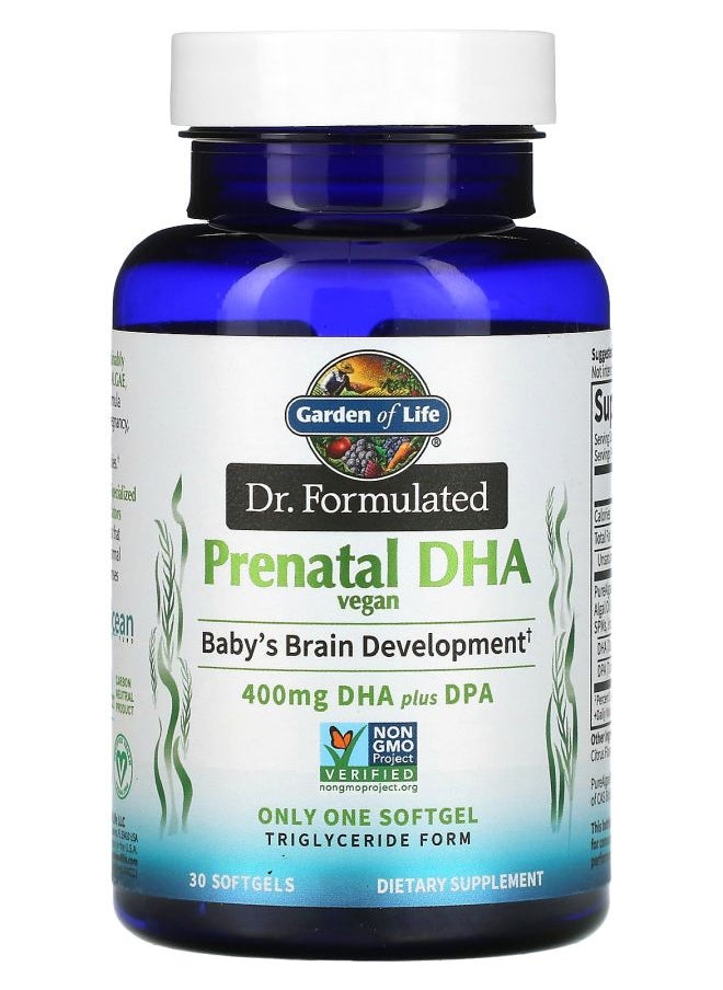 Garden of Life - Dr. Formulated Vegan Prenatal DHA 400 mg 30 Softgels - Image 1