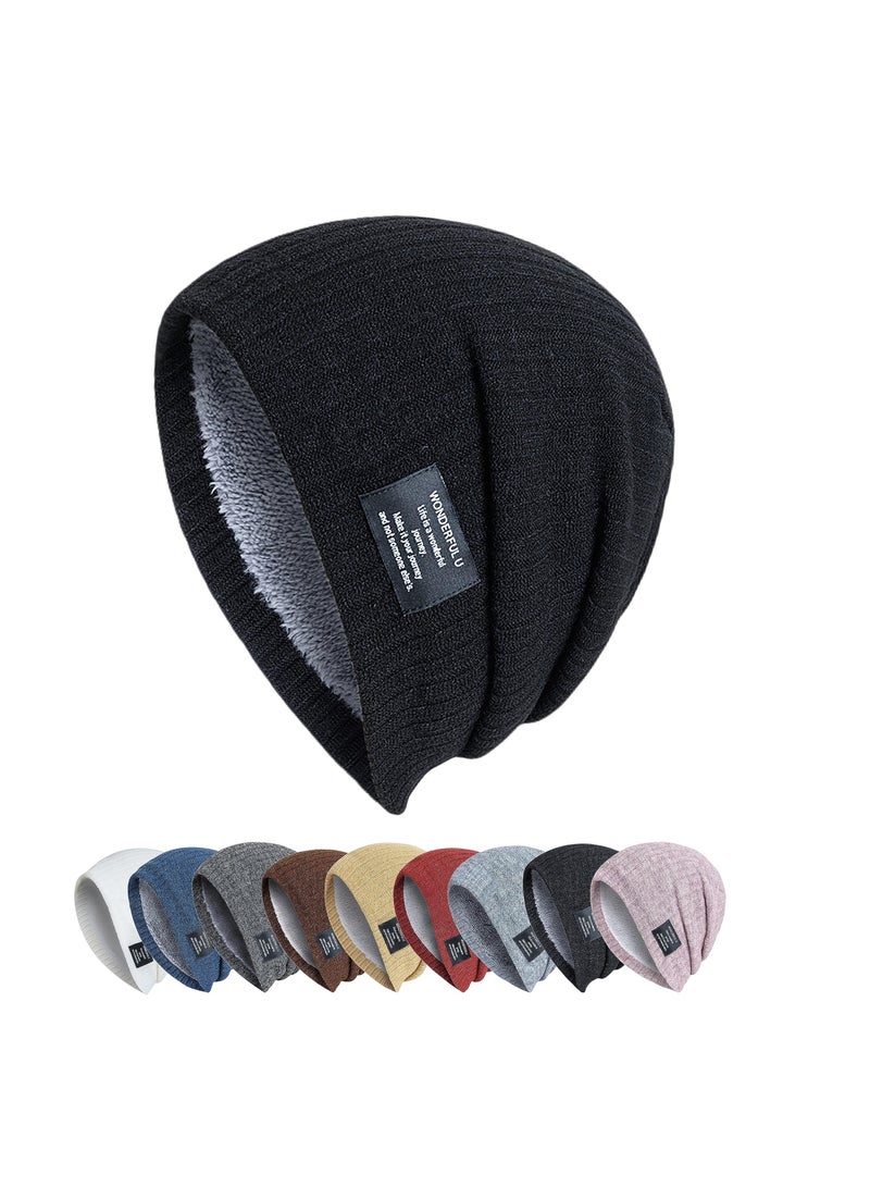 SYOSI Winter Beanie Hats for Men Women Knit Fleece Lined Skull Caps Warm Slouchy - Image 1