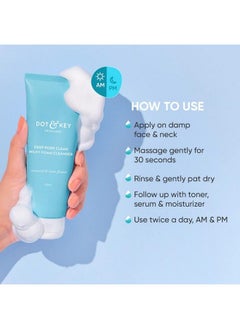 Dot & Key Deep Pore Clean Milky Foam Cleanser With Seaweed & Lotus Flower; Face Wash For Nourished Skin Minimizes Pores Controls Excess Oil & Keeps Skin Hydrated For All Skin Types; 100Ml  - Image 5