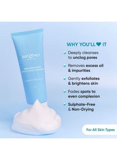 Dot & Key Deep Pore Clean Milky Foam Cleanser With Seaweed & Lotus Flower; Face Wash For Nourished Skin Minimizes Pores Controls Excess Oil & Keeps Skin Hydrated For All Skin Types; 100Ml  - Image 3