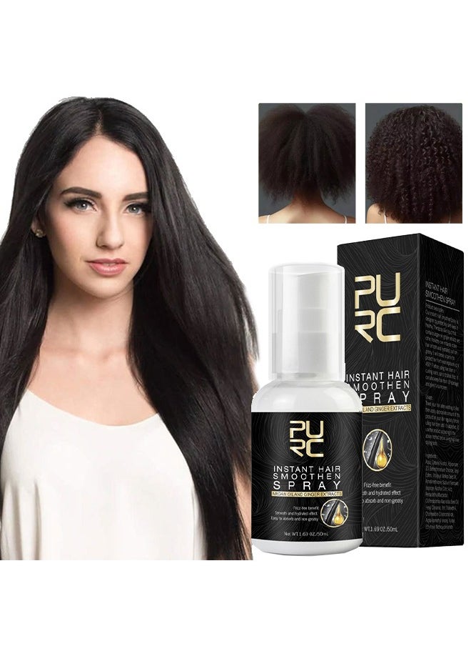 PURC Instant Hair Smoothen Spray,Morocco Argan Oil Hair Care Spray Soft for Hair Scalp Treatment Repair Prevent Hair Thinning Loss Products for Women 50ml  - Image 1