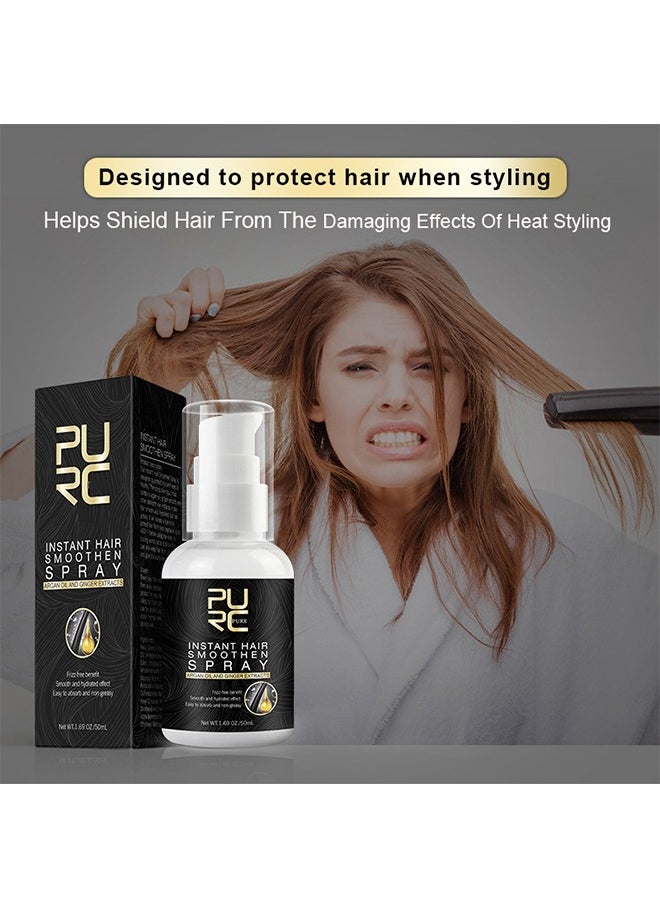 PURC Instant Hair Smoothen Spray,Morocco Argan Oil Hair Care Spray Soft for Hair Scalp Treatment Repair Prevent Hair Thinning Loss Products for Women 50ml  - Image 3