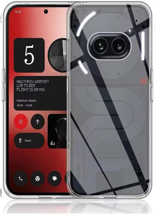 Generic back clear Case for Nothing Phone 2a, Never Yellowing Mobile Phone Case, Shockproof, Protective Case, Anti-Scratch, Transparent Back (Transparent) 