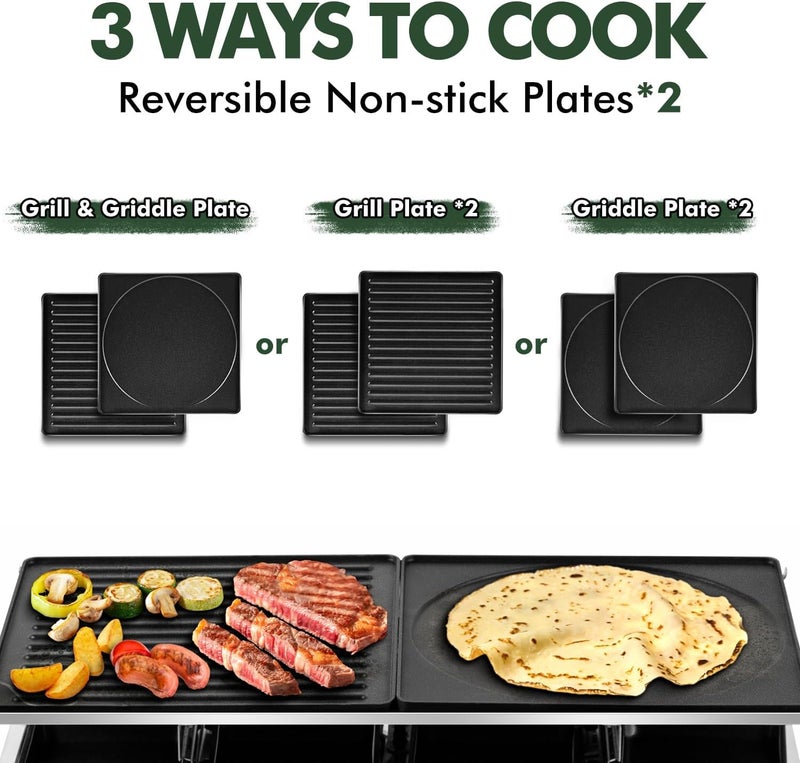 CUSIMAX شواية راكليت، شواية كهربائية، شواية وقلاية غير لاصقة 2 في 1، شواية كورية محمولة مع 8 ملاعق ومجارف، نموذج جديد باللون الأسود - Image 4