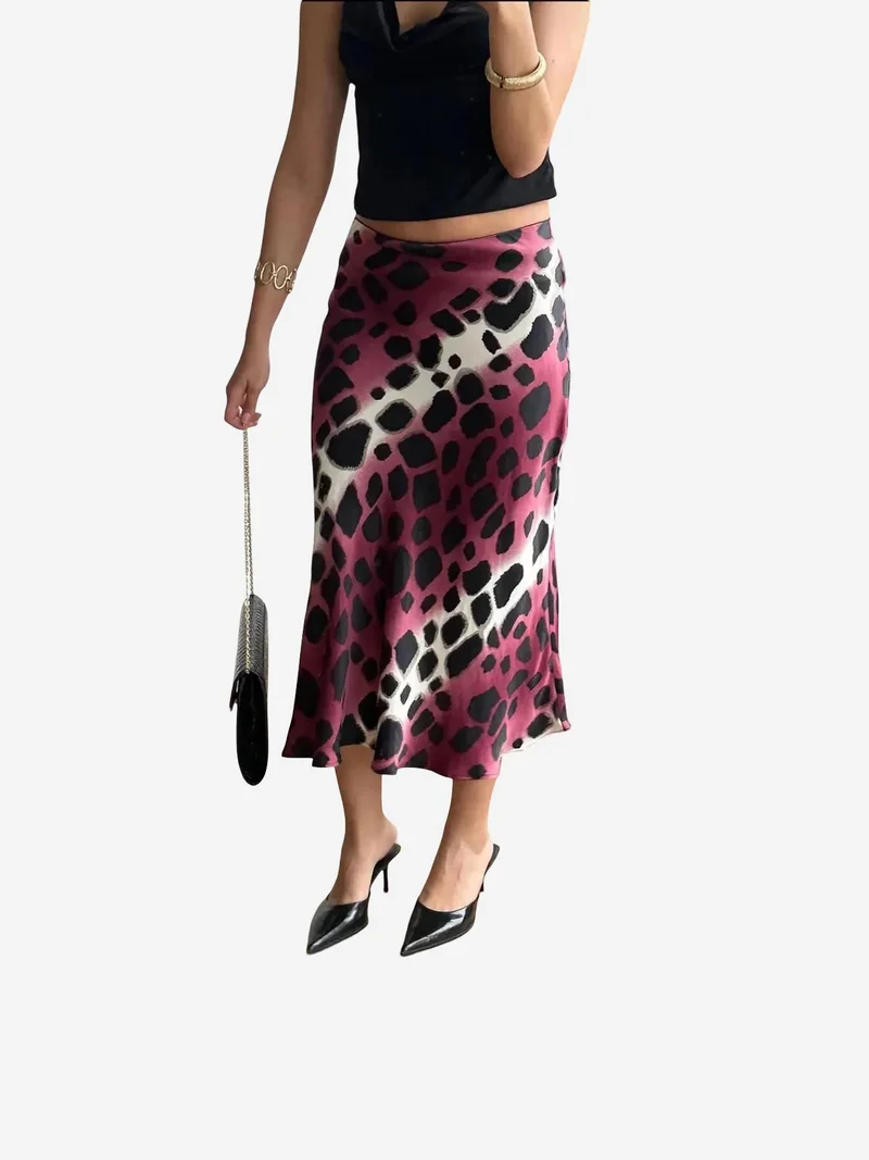 ميكسراي تنورة ميدي بطبعة جلد الفهد من ميكسراي