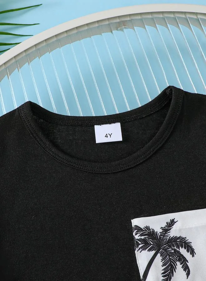 تايك تو Take Two Boys Tropical Palm Tree Print T-Shirt and Shorts Set