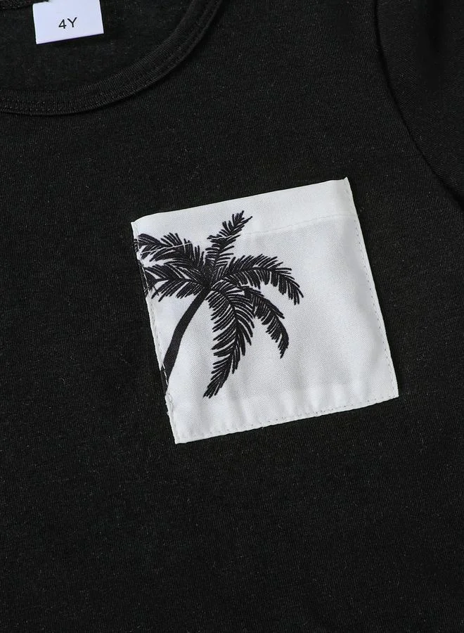 تايك تو Take Two Boys Tropical Palm Tree Print T-Shirt and Shorts Set