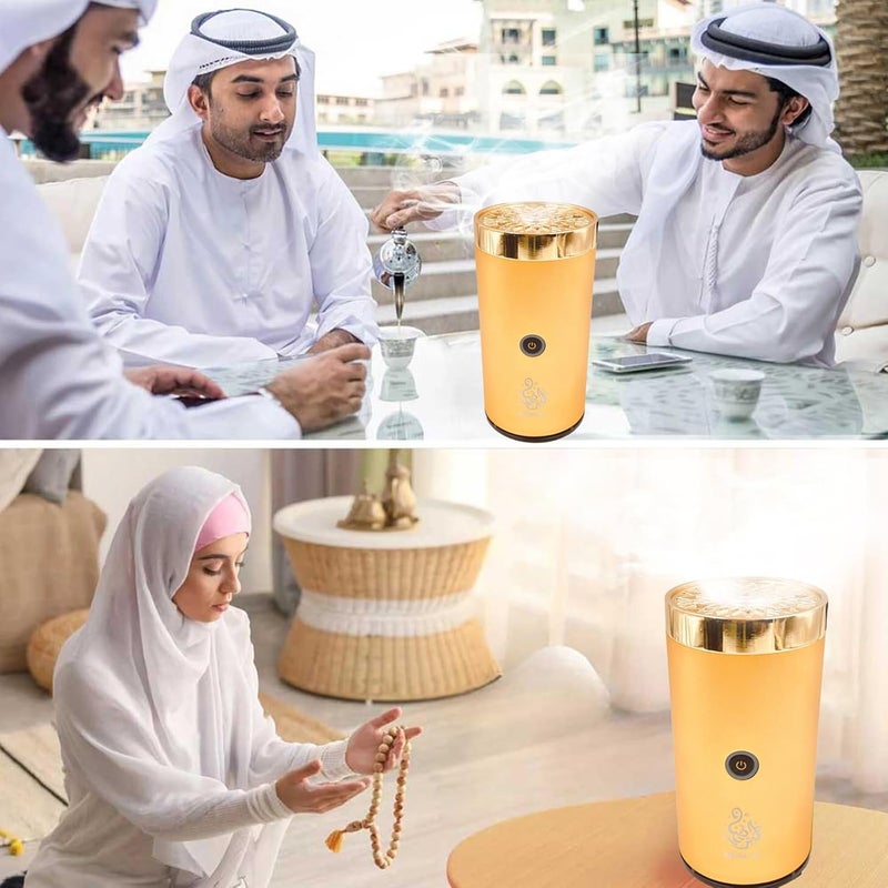 موقد بخور إلكتروني، منفذ رائحة قابل لإعادة الشحن، موقد بخور محمول، موقد بخور للسيارة، حامل بخور عربي إلكتروني بوصلة USB - Image 3