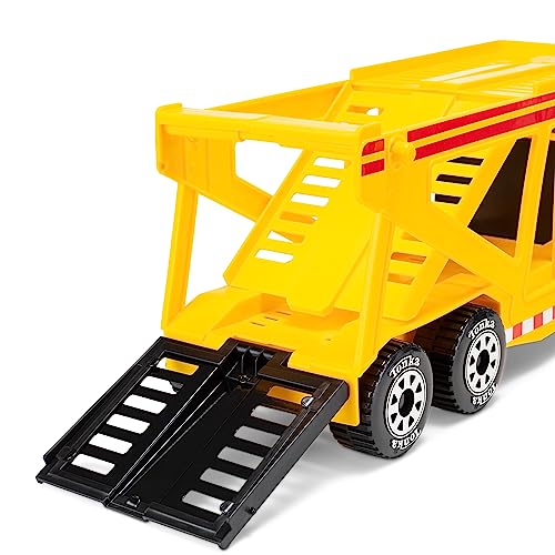 Tonka Steel Classics, Classic Car Carrier – Made with Steel and Sturdy Plastic, Yellow Friction Powered, Boys and Girls, Toddlers Ages 3+, Big Construction Truck, Birthday Gift, Holiday - Image 2