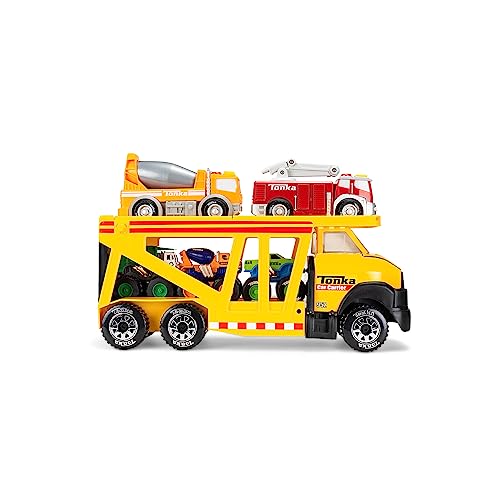 Tonka Steel Classics, Classic Car Carrier – Made with Steel and Sturdy Plastic, Yellow Friction Powered, Boys and Girls, Toddlers Ages 3+, Big Construction Truck, Birthday Gift, Holiday - Image 3