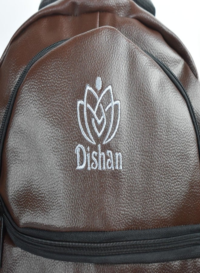 Dishan Laptop Backpack, 19 Inch Brown Colour For Men/Women, College/School/Office - Image 5