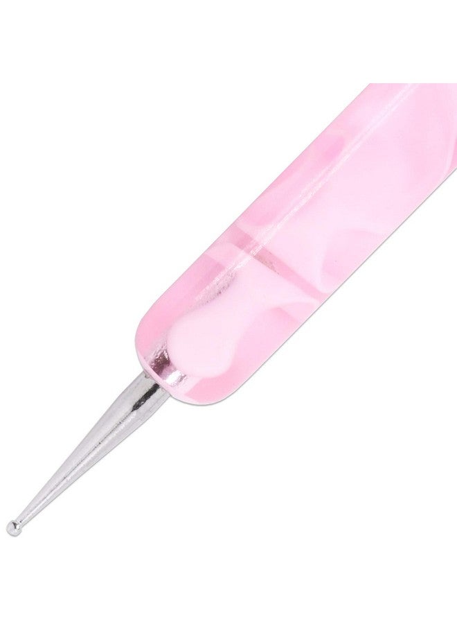 Pana Ivy L Premium 2 Way French Gel Acrylic Nail Art Kolinsky Brush With Dotting Tool For Professional Manicure Cuticle Clean Up Nail Art Design (Size 12, Pink Marble) - Image 4