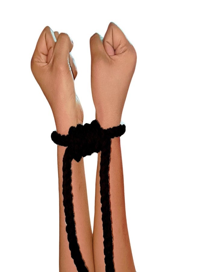 Esselkay أصفاد ESSELKAY المصنوعة من حبل القطن، باللون الأسود، ناعمة وقابلة للتعديل، عبوتان - Image 2