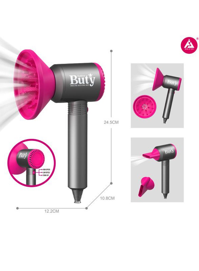 Kids Hair Dryer Play Set Pretend Beauty Kit for Creative Role Play Fun - Image 2