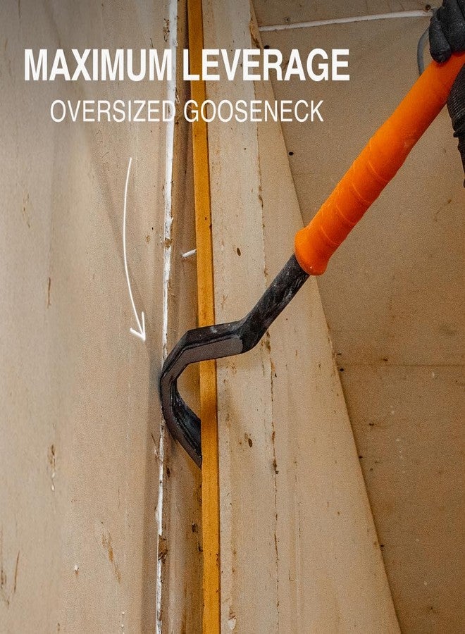 Klein Tools 66096 36-Inch Gooseneck Wrecking Bar and Nail Puller, Heavy Duty Forged Carbon Steel, Pry Bar for Demolition - Image 2