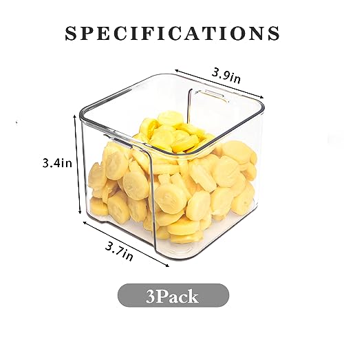 MineSign 3Pack Fridge Organizer Drawer Divider Cube Pull-Out Bins Clear Food Container Refrigerator Storage box Produce Saver for Pantry Kitchen Cabinet - Image 3