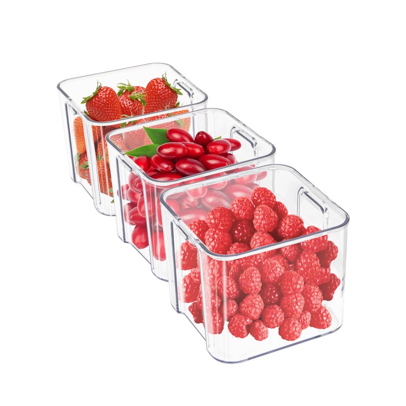 MineSign 3Pack Fridge Organizer Drawer Divider Cube Pull-Out Bins Clear Food Container Refrigerator Storage box Produce Saver for Pantry Kitchen Cabinet - Image 5