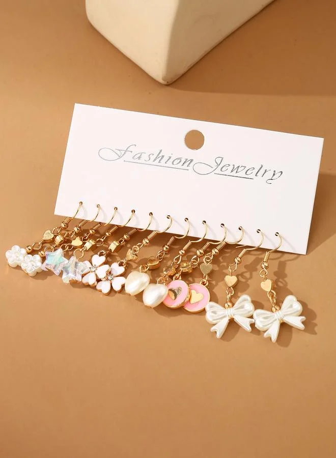 تايك تو Set of 6 - Bow and Heart Dangle Earrings