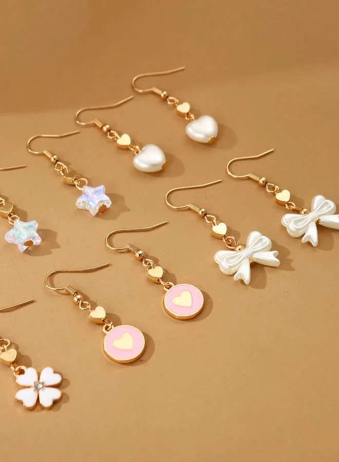 Take Two  Set of 6 - Bow and Heart Dangle Earrings for Women | Best Price UAE