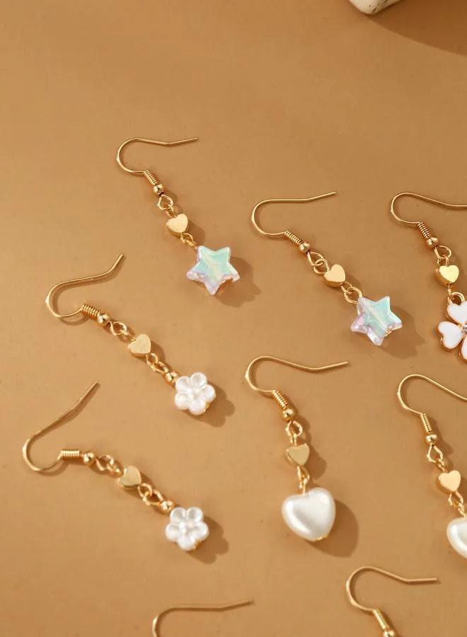 تايك تو Set of 6 - Bow and Heart Dangle Earrings