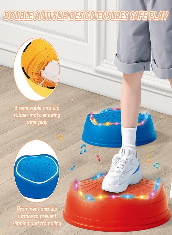 Hitish Music Light Up Stepping Stones for Kids Toddler - 5PCS Non-Slip Stackable Plastic Sensory Stepping Stones, Preschool Obstacle Course Balance Board Game, Gross Motor Energy Toys for Indoor Outdoor - Image 4