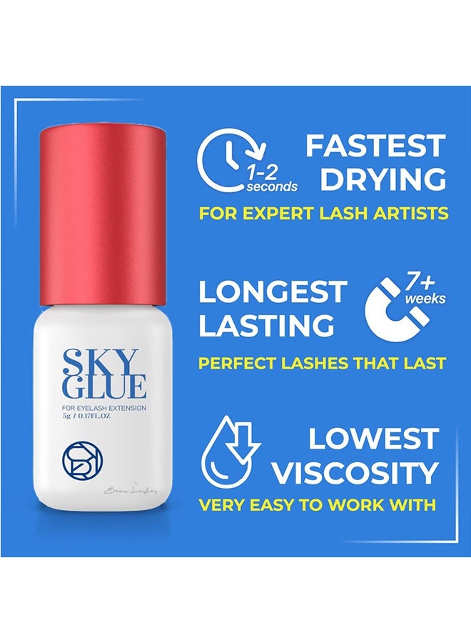 سكاي غراء تمديد الرموش التقني المتقدم SKY S+ 5 مل / عمر 6-8 أسابيع - وقت جفاف سريع 1-2 ثانية للتمديد المحترف - Image 3
