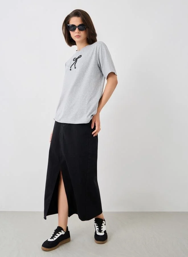 Take Two Take Two Embellished Short Sleeve Regular Fit T-Shirt