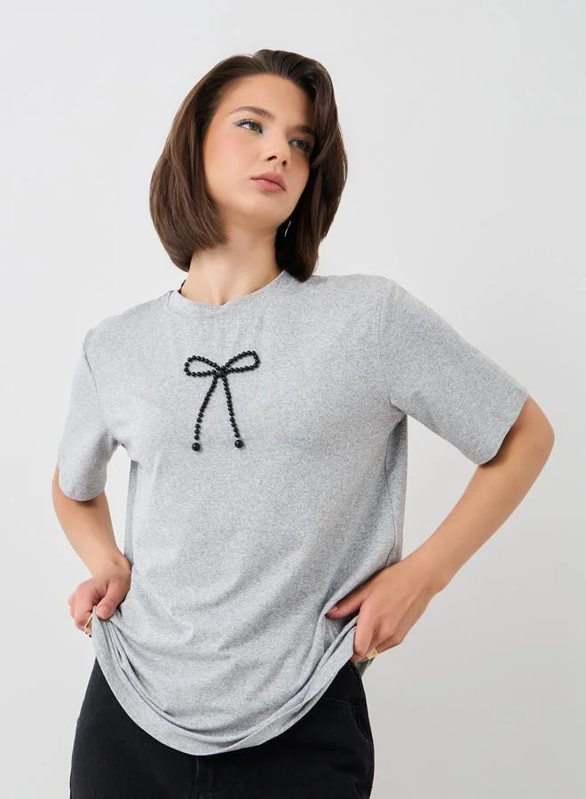 Take Two Take Two Embellished Short Sleeve Regular Fit T-Shirt