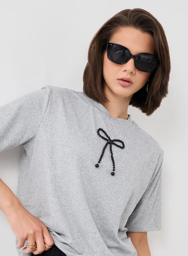 Take Two Take Two Embellished Short Sleeve Regular Fit T-Shirt