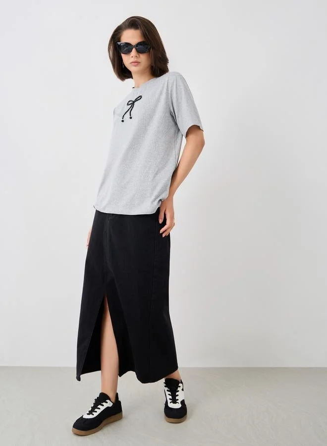 Take Two Take Two Embellished Short Sleeve Regular Fit T-Shirt