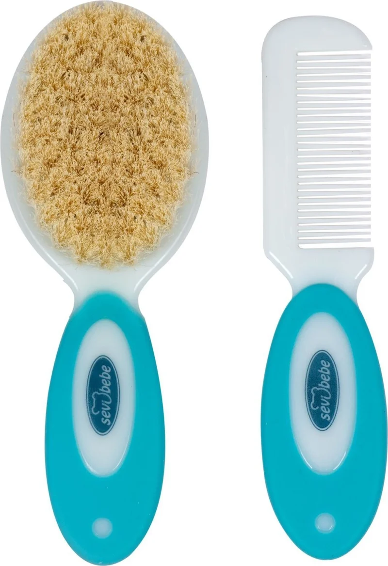 Sevi Bebe Natural Brush Comb Set ART-401 Blue