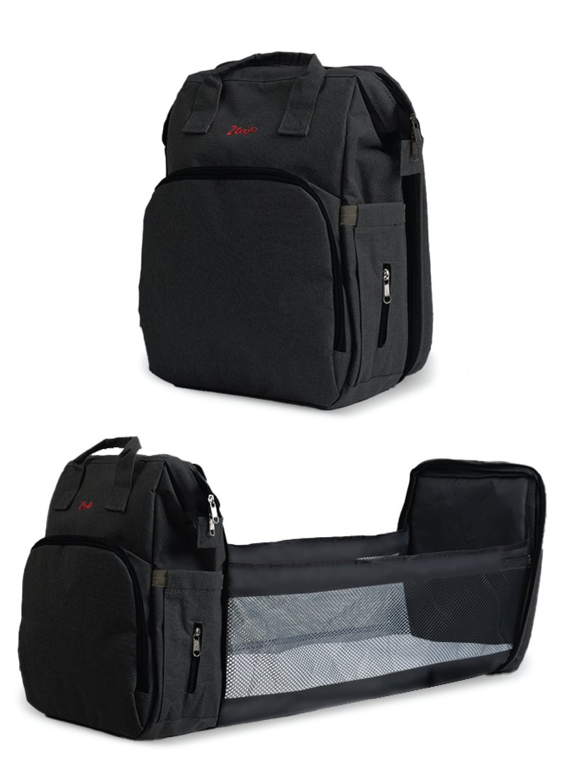 Zenito Stylish Diaper Bag - Large Capacity Organizer -Diaper Bag Backpack, Baby Travel Bag，Large Capacity Baby Diaper Bag with Changing Pad, Waterproof Travel Backpack for Boys & Girls - Black - Image 1