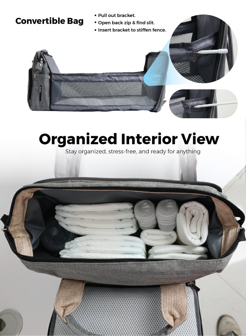 Zenito Stylish Diaper Bag - Large Capacity Organizer -Diaper Bag Backpack, Baby Travel Bag，Large Capacity Baby Diaper Bag with Changing Pad, Waterproof Travel Backpack for Boys & Girls - Black - Image 4