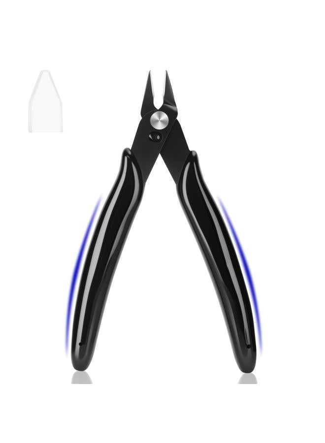 EamPrsk 5 Inch Flush Cutters, 1 Pack Micro Wire Cutters, Sharp Zip Tie Cutter, Precision Wire Cutters for Crafting, Jewelry Making, Plastic Models, 3D Print, Electronics, Floral - Image 1